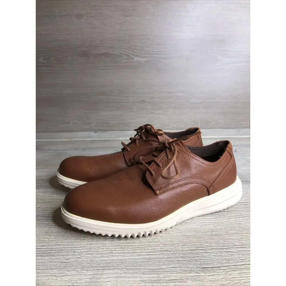 Cole Haan Grand+ Plain Toe Oxford Mens Sz 8.5W British Tan Leather Shoes C36935